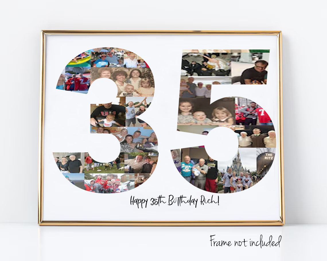 35th Birthday Photo Collage Custom Birthday Gift