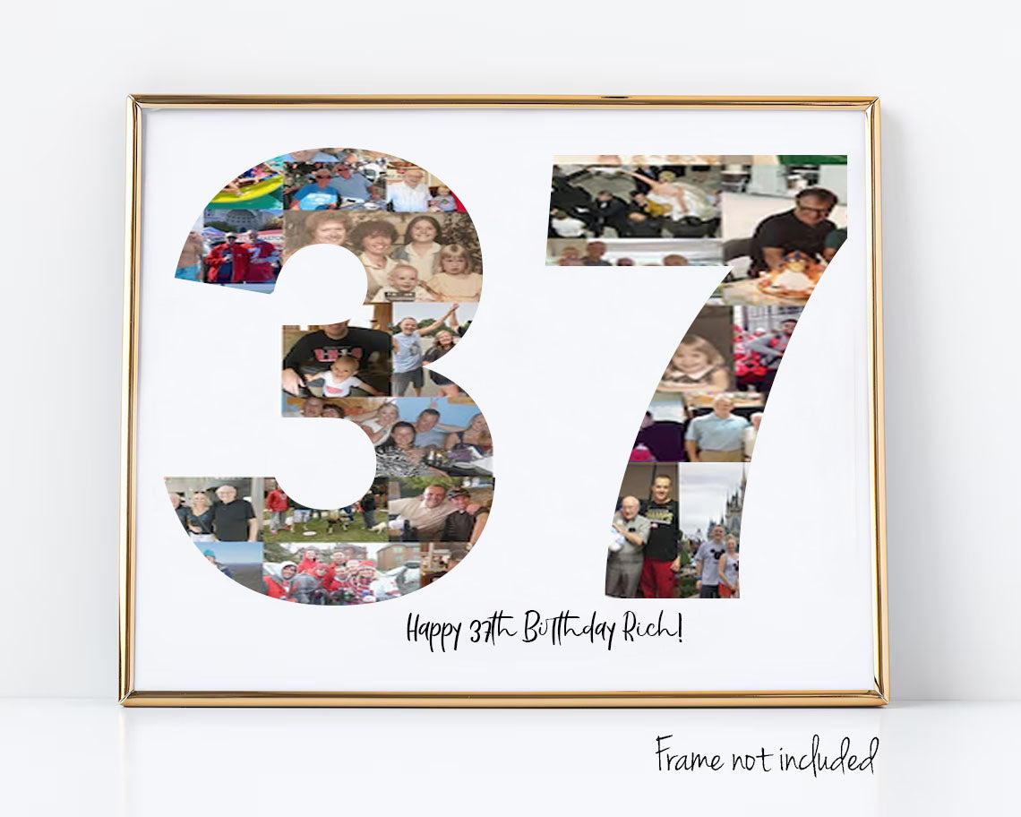 37th Birthday Photo Collage Custom Birthday Gift