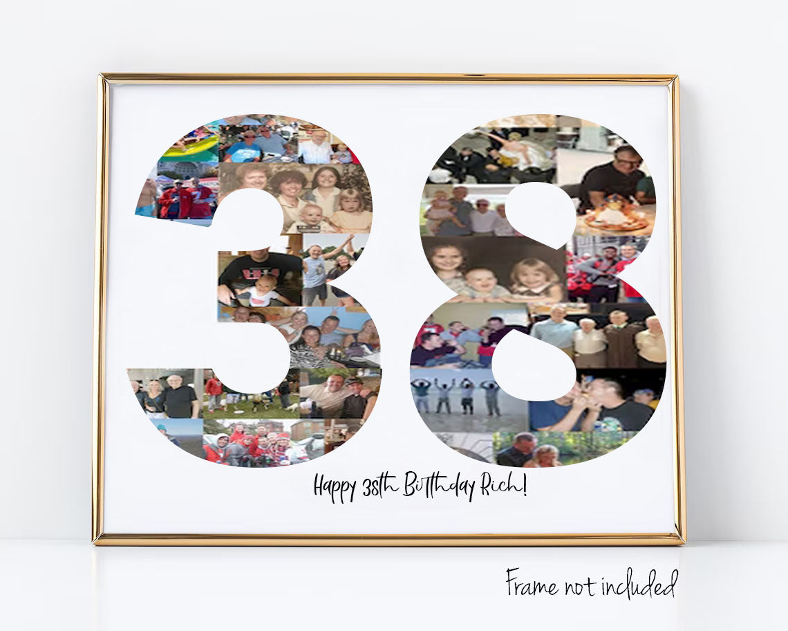 38th Birthday Photo Collage Custom Birthday Gift