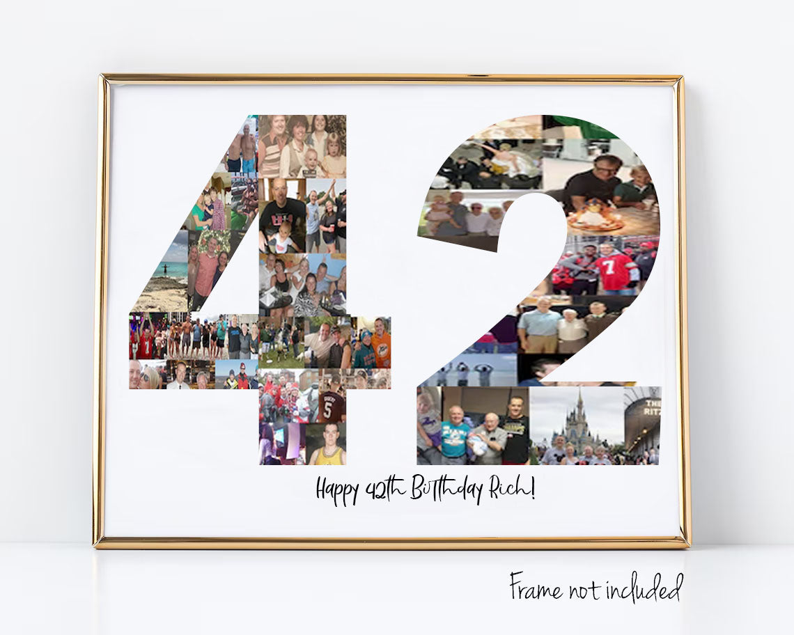 42nd Birthday Photo Collage Custom Birthday Gift