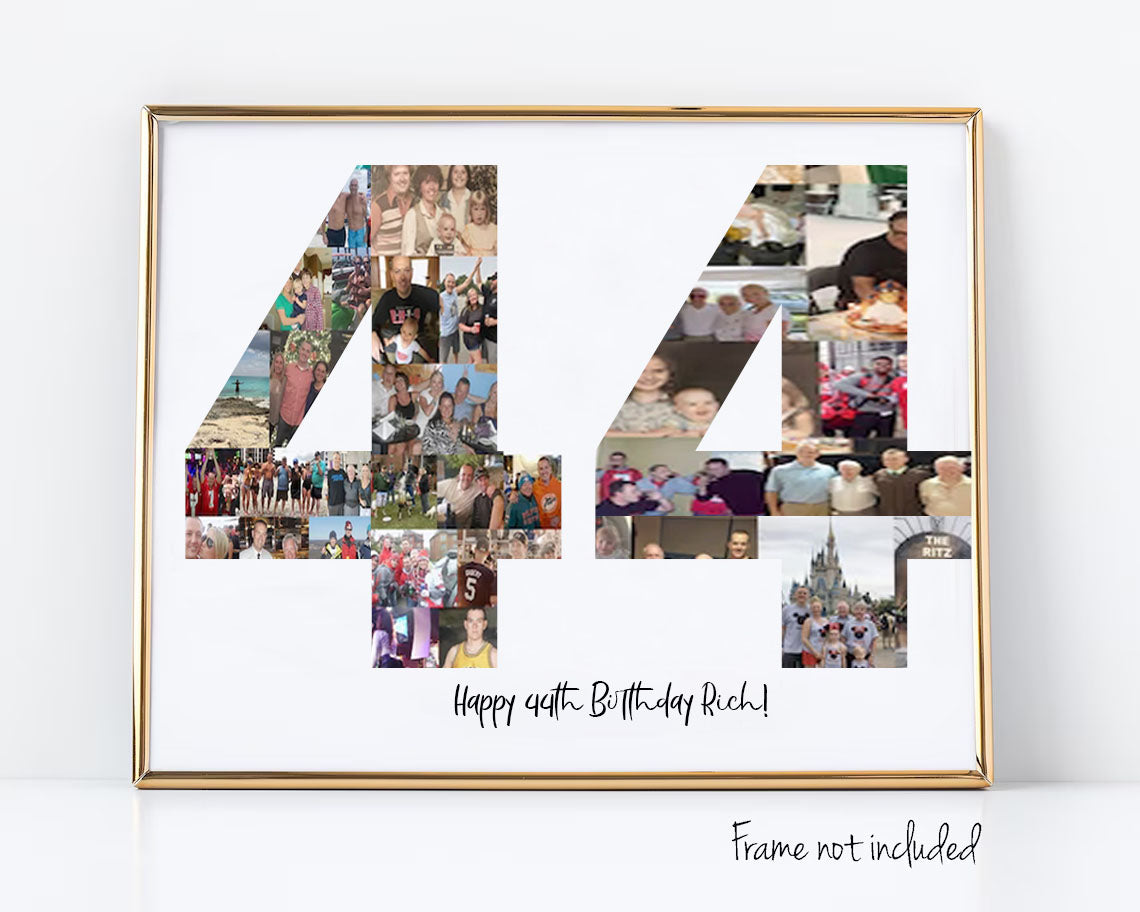 44th Birthday Photo Collage Custom Birthday Gift