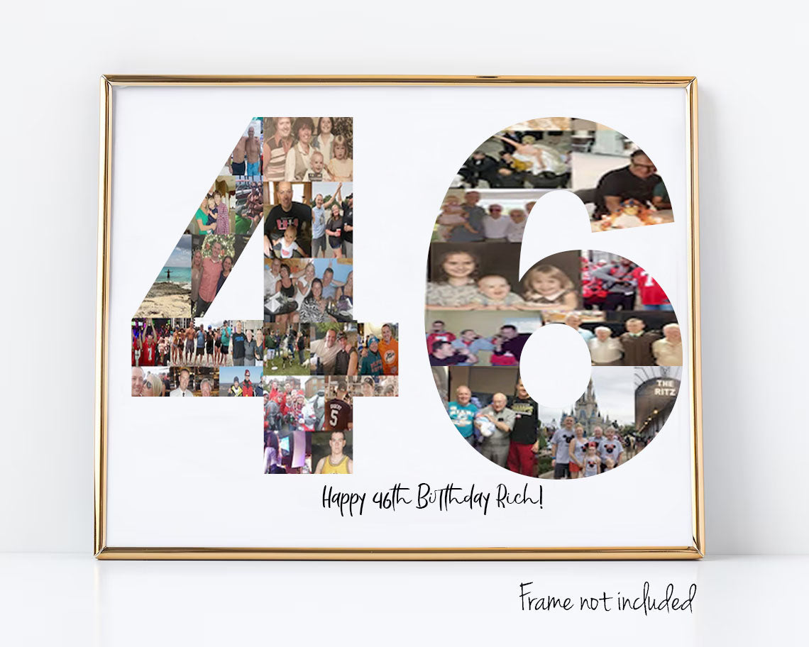 46tth Birthday Photo Collage Custom Birthday Gift