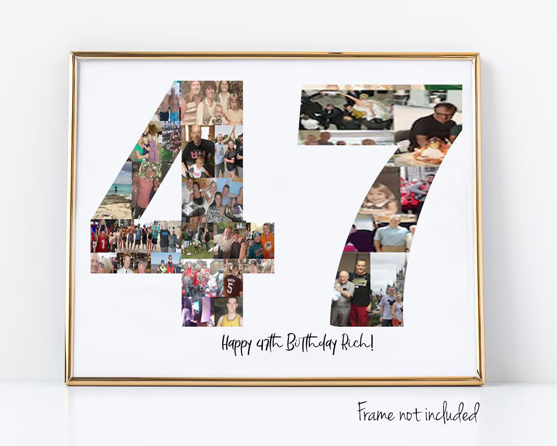 47th Birthday Photo Collage Custom Birthday Gift