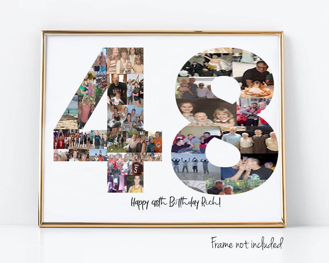 48th Birthday Photo Collage Custom Birthday Gift