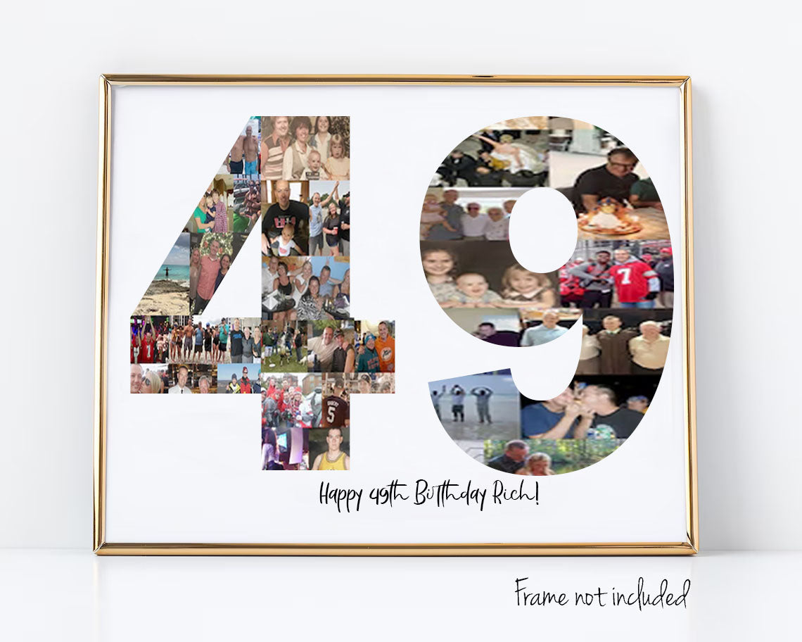 49th Birthday Photo Collage Custom Birthday Gift