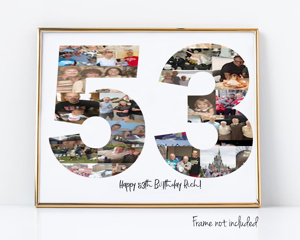 53rd Birthday Photo Collage Custom Birthday Gift