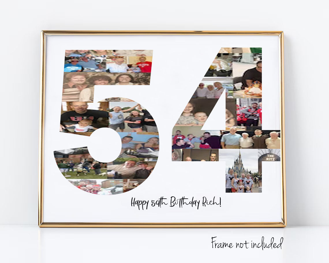 54th Birthday Photo Collage Custom Birthday Gift
