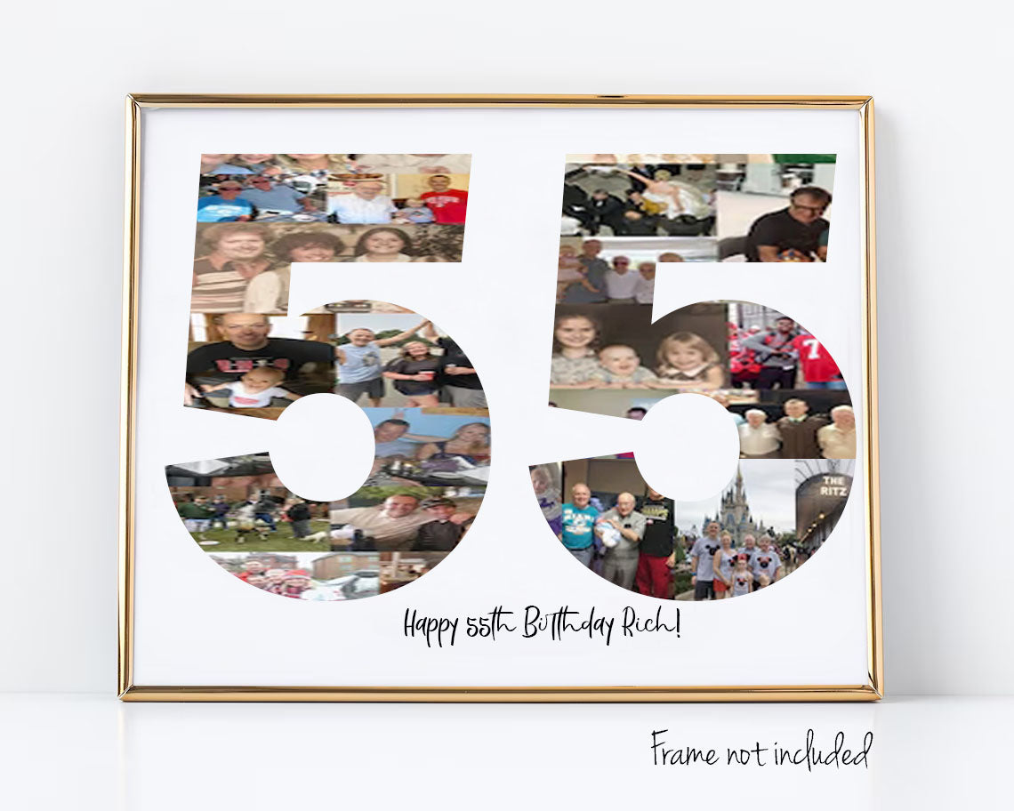 55th Birthday Photo Collage Custom Birthday Gift