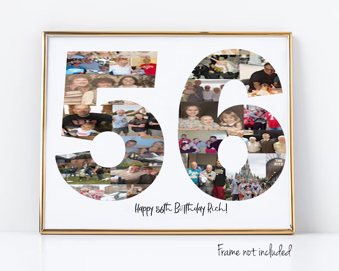 56th Birthday Photo Collage Custom Birthday Gift