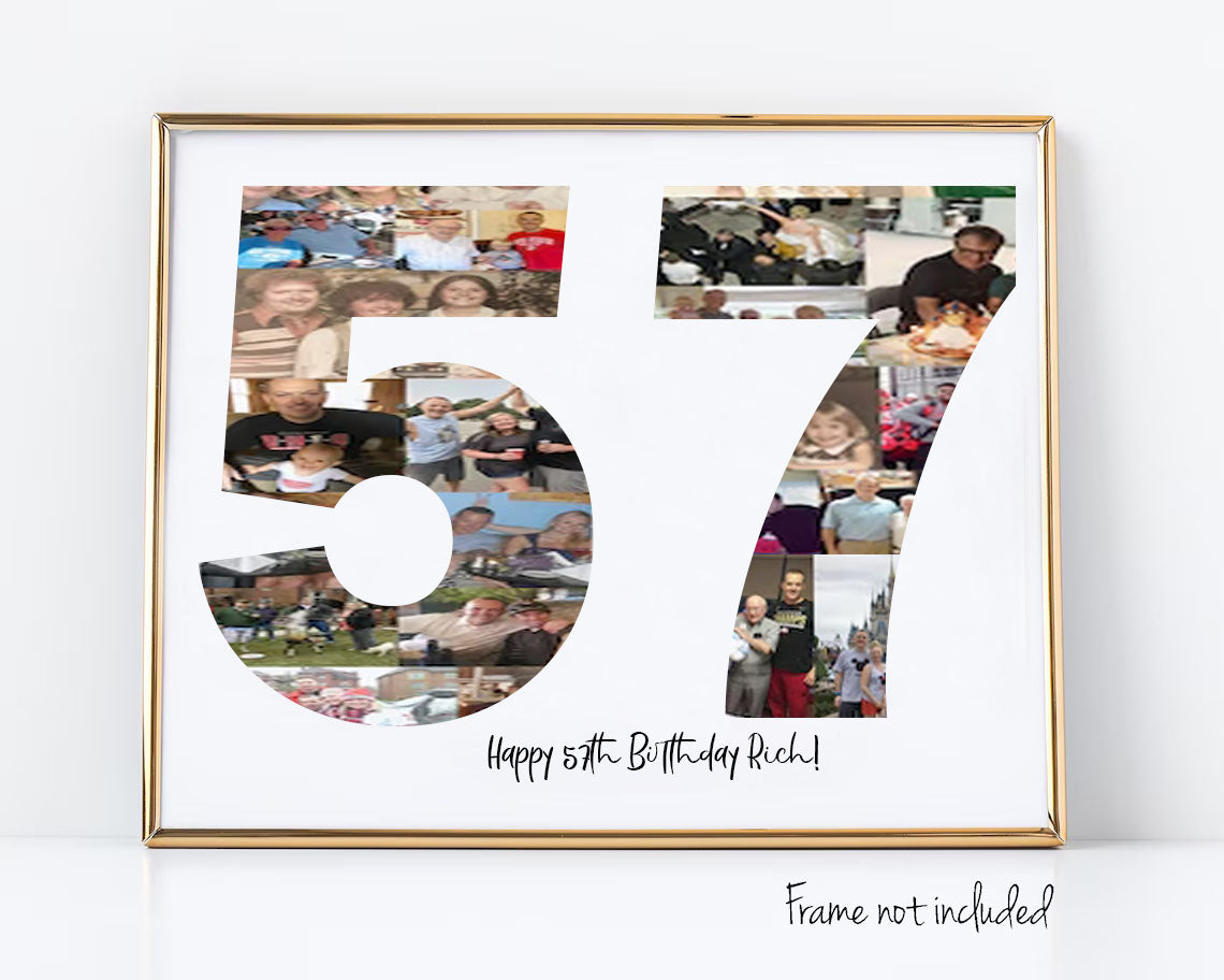 57th Birthday Photo Collage Custom Birthday Gift